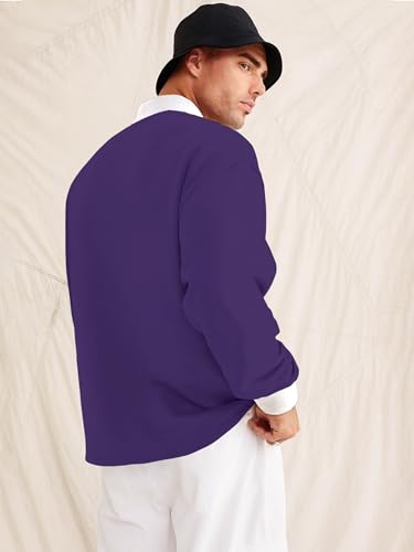 Image of Noble Monk Men's Printed Full Sleeve Casual T-Shirt | Regular Fit Polo Neck T-Shirt for Men