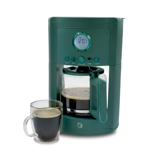 WILLOW Eco Series 12 Cup Drip Coffee Maker, 24 HR Programmable Coffee Maker with Glass Coffee Pot,...