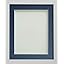 Frame Company Allington White Photo Frame with Blue Mount, 8x6 for 5x3 ...