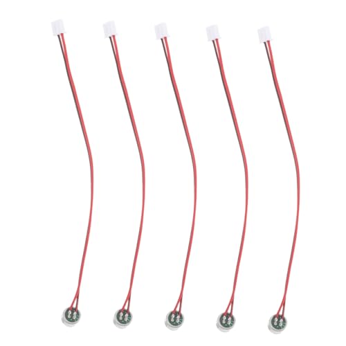 ULDIGI 5pcs Lead Wire Electret Condenser Microphone for High Sensitivity Stereo Sound for Professional Recordings and Live Streaming Compatible with Various Audio Devices