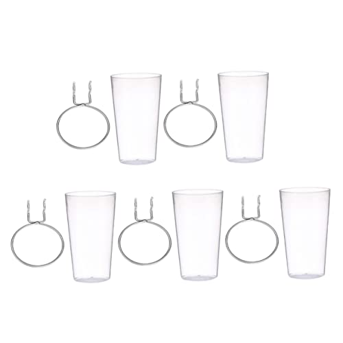 HEALEEP 5 Sets Pegboard Cups with Hooks and Rings Versatile Pegboard Organizer for Garage Kitchen and Office Includes Transparent Cups and Hooks
