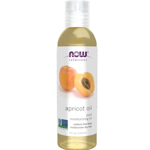 NOW Foods Solutions Apricot Kernel Oil Hair Moisturizer Rejuvenating Skin Oil Softens Fine Lines 4-Ounce