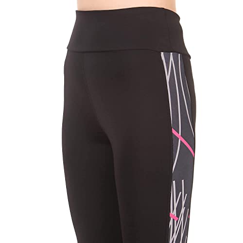 Image of NEVER LOSE Gym Wear Leggings Ankle Length Workout Tights /Stretchable Sports Leggings /Sports Fitness Yoga Track Pants with Pocket for Girls & Women (S, Classic11) Black CLASSIC11