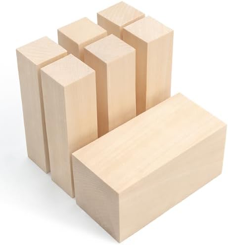 BeaverCraft Basswood Carving Blocks for Wood Carving Basswood Carving - Whetring Wood for Crafts Wood Carving Kit Wood Block Unfinished - Wood Pieces, Soft Wood Block Craft BW7