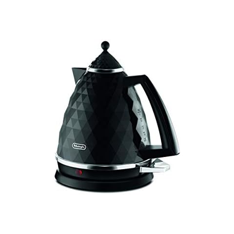 De'Longhi Brilliante Black Kettle with Swivel Base Cover