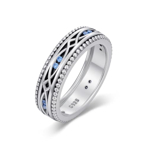 Anillo de ojo malvado para hombre plata de ley 925 artesanía fina