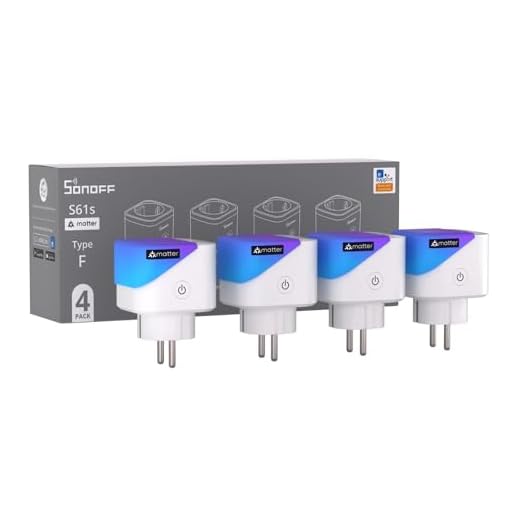 SONOFF S61sTPF Smart WiFi Plug 16A 3840W – Matter Kompatibel, Energieverbrauchsmessung, Überlastschutz, Sprachsteuerung für Alexa/Google Home (2,4GHz WiFi) - 4 Pack