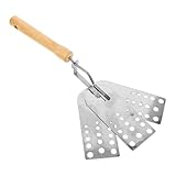 NIYANGLE Espátula Plana para Hamburguesas de Acero Inoxidable Mango Ergonómico de Madera Volteador de Carne Resistente para Barbacoa y Plancha Utensilio Versátil para Cocina y Parrilla