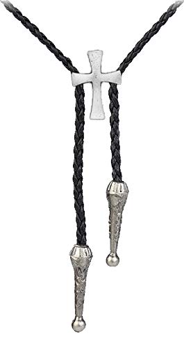 Collier de cowboy avec croix templière en étain R209 pour look country