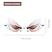 WRITWAA Rimless Dragonfly Shaped Sunglasses Irregular Design Unisex Outdoor Fashion Brown Shades