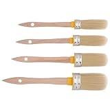 Garneck 4 Stück Ovaler Pinsel zum Malen mit Kurzem Griff und Metall Leichter Kleiner Pinsel für Wand Zaun und Professionelle Detailarbeiten