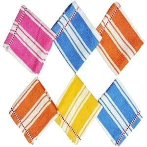 My E Shop Towel Handkerchief | Cotton Face Towel | Face Towel | Sweat Absorbent Handkerchief | Unisex Multi Lining Hanky | Set of 6 | 25×25 CM | Multicolor-picture-13