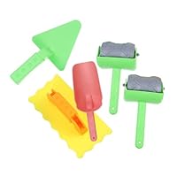 Toddmomy Children's Bricklaying Toy Building Tools Set 5pcs Sand Shovel, Triangle Trowel, Smoothing Tool, and 2 Sand Wheel Rollers for Boys Girls Beach and Bath Play