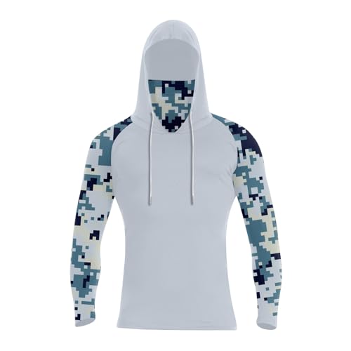Men Camo Hooded Sun Shirt Summer Camo Clothes Hiking Big and Tall Gym Hoodie Seatech Hooded Shirt3