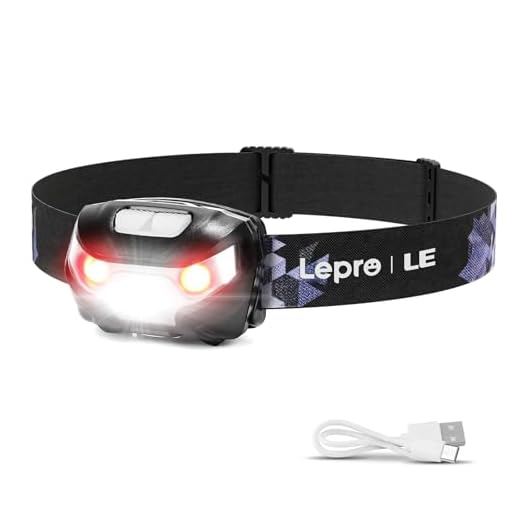 LE Stirnlampe LED Wiederaufladbar, USB Kopflampe 1300 Lux mit Rotlicht& 5 Lichtmodi, IPX4 Wasserdichte Mini Stirnlampe für Kinder Erwachsene, Superhell Headlight für Angeln Laufen [inkl. USB Kabel]