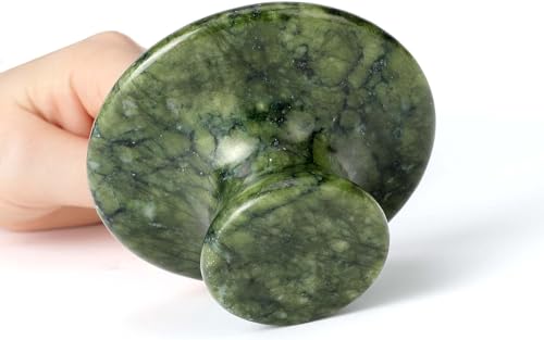 gemshan Mushroom Massage Tool,Natural Aventurine Jade Massage Stone for Relaxing Massage House SPA Heat The Cold by gemshan - Used condition - Image 5