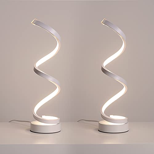 ★【Materiale del prodotto】: Lampada da tavolo adotta il processo di verniciatura a forno, telaio in ferro di alta qualità, corpo lampada in alluminio a forma di spirale anticorrosione e antiruggine e cuscino inferiore in spugna antiscivolo. Maschera in gel di silice per pc ad alta trasmittanza luminosa, chip LED a risparmio energetico integrato, azionamento delle prestazioni di sicurezza.