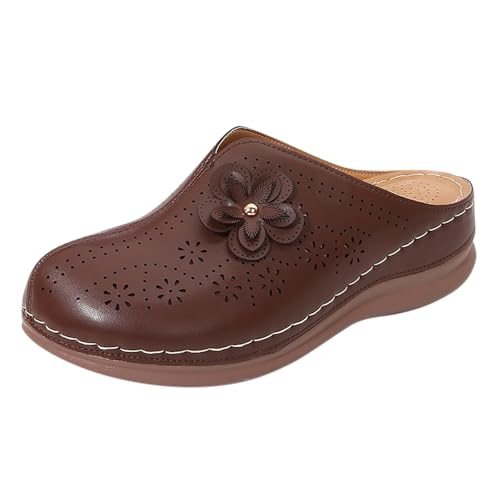 Clogs for Women Close Toe Orthopedic Sandals with Arch Support Summer Slip On Wedge Sandals Comfortable Buckle Slingback Mules