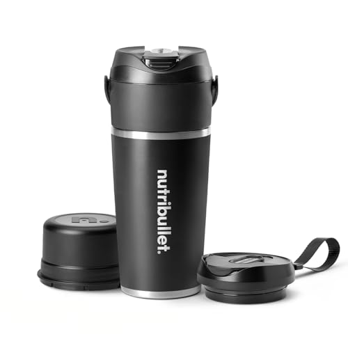 nutribullet Flip Portable Blender with Insulated Cup (590ml) - 24hr Chill Tumbler - 11.1V High Torque Motor Blends Frozen Fruit Nuts & Ice for Smoothies & Juices - Long Lasting & Rechargeable Battery
