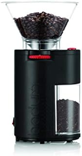BODUM 11750-01UK 11750 Electric Burr Coffee Grinder, Black, 18/8 Stainless Steel