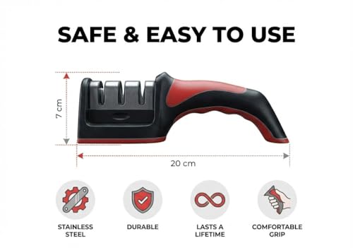 Image of Magnificent Manual Knife Sharpener Tool with 3 Stage Sharpening System | If The Box Does not Matches as in Main Image Please Return the Item, Because its Fake, its D&M FunVerse Printed on All Boxes