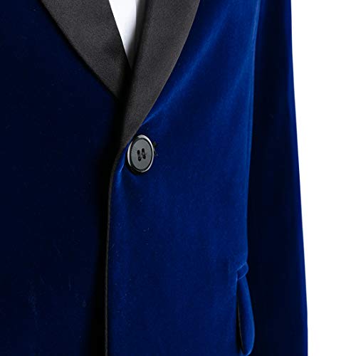 MAGE MALE Men's Velvet 2 Piece Suit One Button Slim Fit Tuxedo Blazer Party Dinner Jacket & Pants