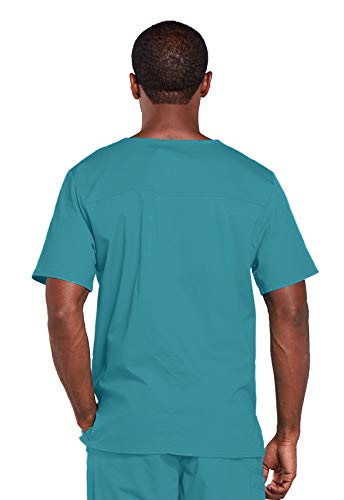 Image of Cherokee WW Core Stretch Scrubs for Women and Men V-Neck Scrub Top | 4 Pockets, Cotton Blend Fabric, Soft Feel, Stretch Comfort, Traditional Fit, Tuck-In Style, Easy Care, Healthcare Wear