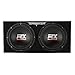 MTX Audio Dual Subwoofer Vented Enclosure with High Resolution Feature, Aviation Carpet and Floor Standing Mounting Type for Vehicle, Black