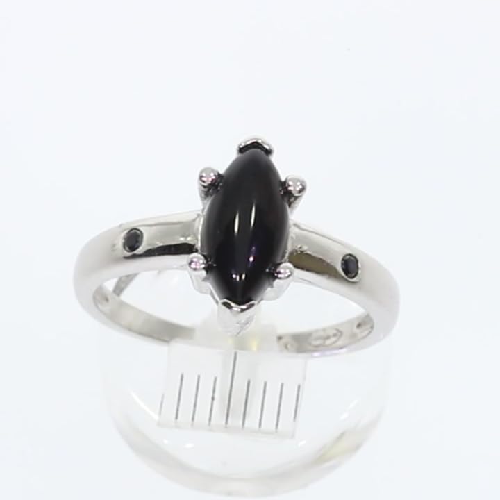 Bague en argent rhodié et pierre naturelle style français d'exception