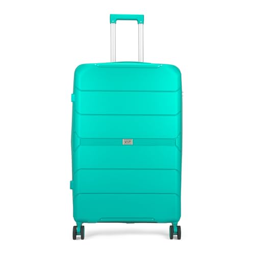 Image of VIP Pristine Hardsided 8 Wheel Polypropylene (Pp) Spinner Suitcase With Large Expander,Combination Lock And 5 Years International Warranty (Aqua Blue, Large), 60 Cm