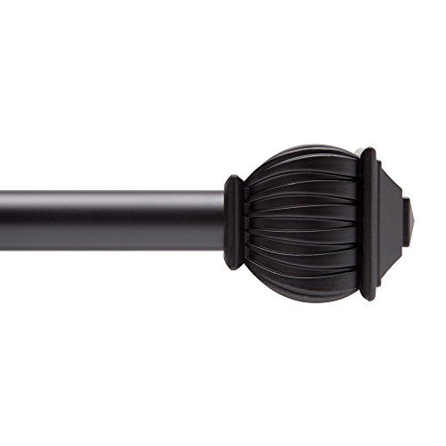 Kenney Beckett 5/8" Standard Decorative Window Curtain Rod, 48-86", Black
