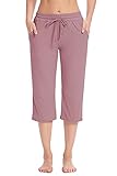 Poetsky Capri Yoga Pants for Women Wide Leg Elastic Waist Drawstring Workout Crop Sweatpants Comfy...