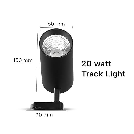 Image of Pack of 2, 20 Watt, Warm White Black Colour Track Light, Spot Light /Focus Light (Heavy Gauge), Track Rail Not Included (Pack of 2, Warm White, 20, Watts)