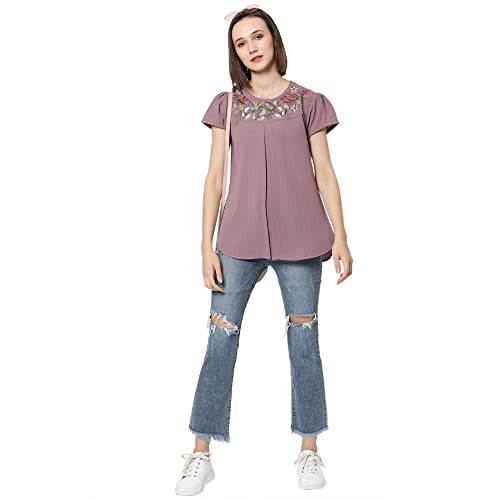 Image of Go.4.it Women's Top with Multi-Color Embroidery