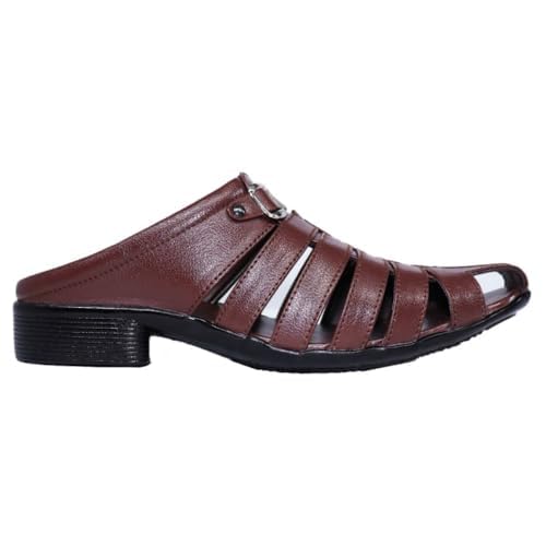 rage gaze Casual Synthetic Leather Brown Men's Sandals-picture-19