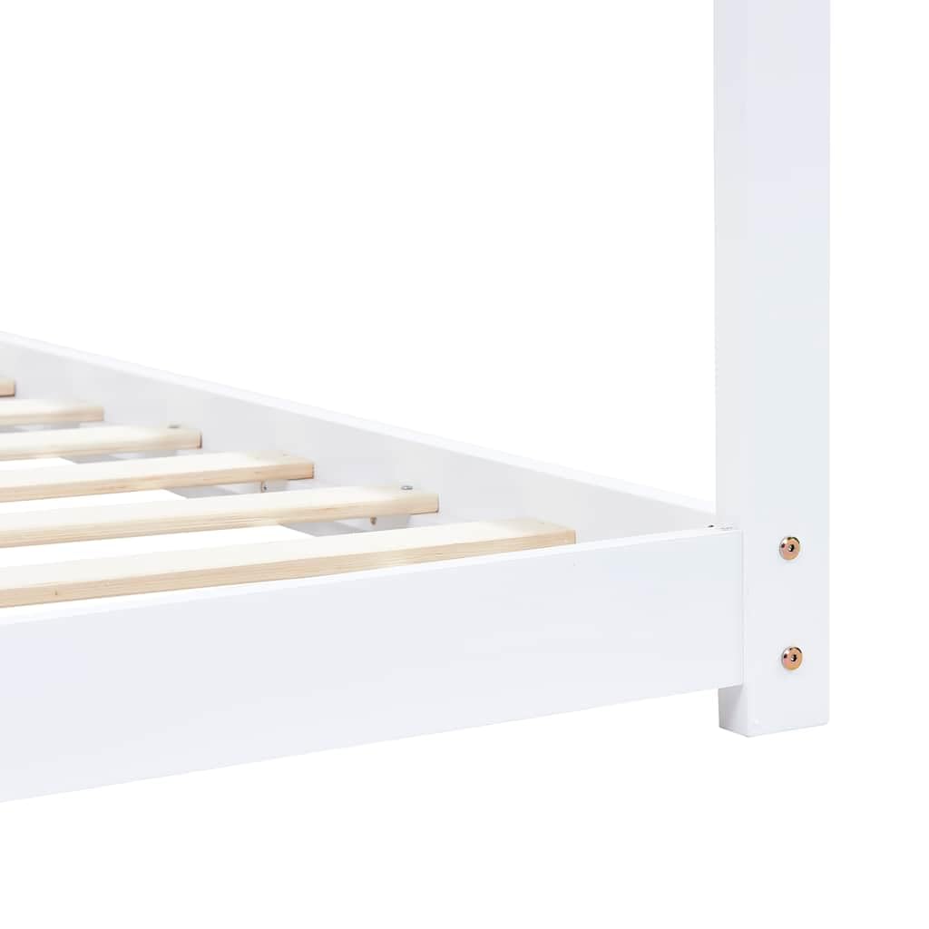 Marco de cama infantil de madera maciza de pino 90 x 200 cm, somier de láminas de madera contrachapada, para colchón de 90 x 200, estilo casa de juegos, para habitación infantil
