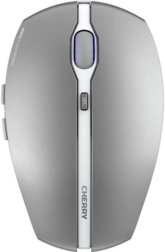 Product image of Cherry GENTIX BT Wireless Bluetooth Mouse, Multi-Device Function for up to 3 Devices, Switchable Resolution (1000/2000 DPI), 7 Buttons and Scroll Wheel, Battery Operated, Black (Frosted Silver)