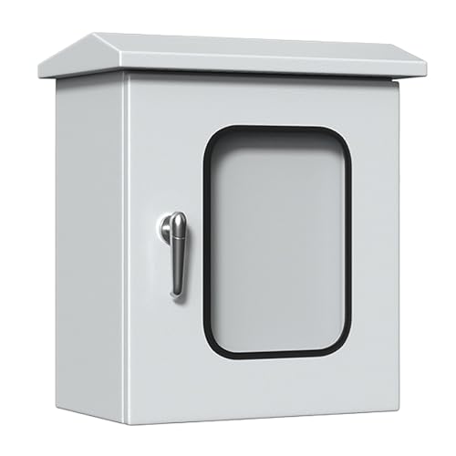 Caja Estanca Exterior Electrica, Impermeable IP65, Caja Cuadro Electrico de Doble Puerta con Cerraduras, Placas de Montaje y Ventana de Visualización(80x60x25cm/31x24x10in)