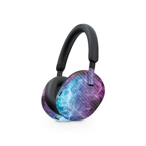 Image of MightySkins Carbon Fiber Skin Compatible with Sony WH-1000XM5 Headphones - Mystic Smoke | Protective, Durable Textured Carbon Fiber Finish | Easy to Apply