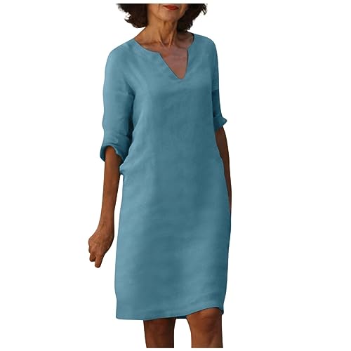 OIOLOYJM Plus Size Summer Dresses for Women 2025 Plus Size Dresses for Curvy Women 3/4 Sleeve Casual Boho Kaftan Dresses