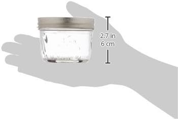 Jarden Kerr Wide Mouth Half-Pint Glass Mason Jars 8-Ounces with Lids and Bands 12-Count per Case (1-Case)