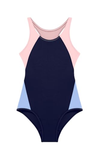 Image of Beautikini Period Swimwear One Piece Leakproof Menstrual Swimsuit Racerback Color Block Bathing Suit for Teen Girls Women