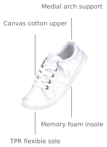 Image of Hxlber Women's Low Top Sneaker - Round Toe Comfort Casual Canvas Shoes Fashion Sneakers for Walking for Women