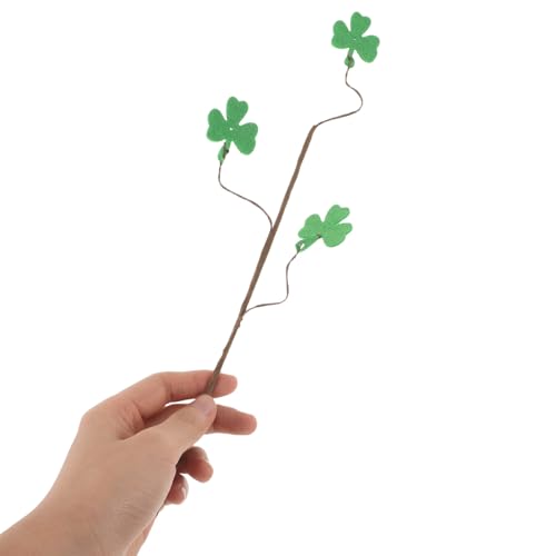 Branches de trèfle artificielles en feutrine 32 cm pour bouquet de la Saint-Patrick - 5