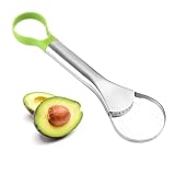 Emptycolor Avocado Slicer Tool, 3-In-1 Stainless Steel Avocado Cutter, Pitter & Peeler, Multi-Function Avocado Tool For Slicing, Scooping, And Pit Removal, Kitchen Gadget With Green Plastic Handle