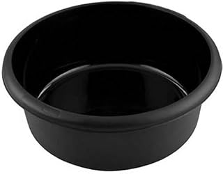 St@llion 34 x 34 x 13 cm Plastic Large Black Round Washing Up Bowl, Sink Tidy Organizer, Multipurpose Basin Mixing Washing Up Bowl Great for Home and Kitchen (Pack Of 1)