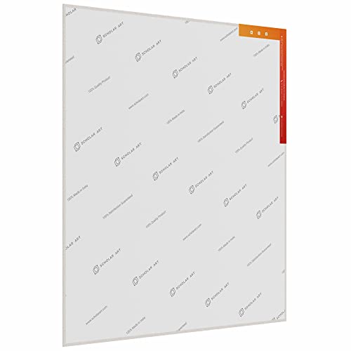 Image of Scholar Art Hobby Series 04 Oz (230 GSM) 100% Cotton Canvas Panel Board for Painting (White Blank Canvas Boards for Acrylic Paint, Oil Paint, Wet & Dry Media) | 20 inchx20 inch (50x50 cm), Pack of 6