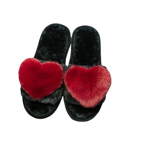 Women Slippers Fuzzy Winter Warm House Slipper Open Toe Soft Fall Fleece Comfy Flat Slide Sandals For Indoor Outdoor