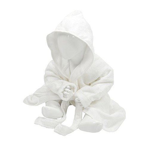 A&R Towels Baby/Toddler Babiezz Hooded Bathrobe (12/24 Months) (White)
