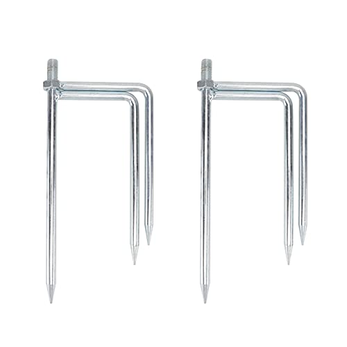 Happyyami 2pcs Three-pin Ground Plug Beach Umbrella Anchor Beach Umbrella Stand Fork Rests Outdoor Umbrella Stand Base para sombrilla de Patio Grass Umbrella Anchor Sand Umbrella Anchor Tent